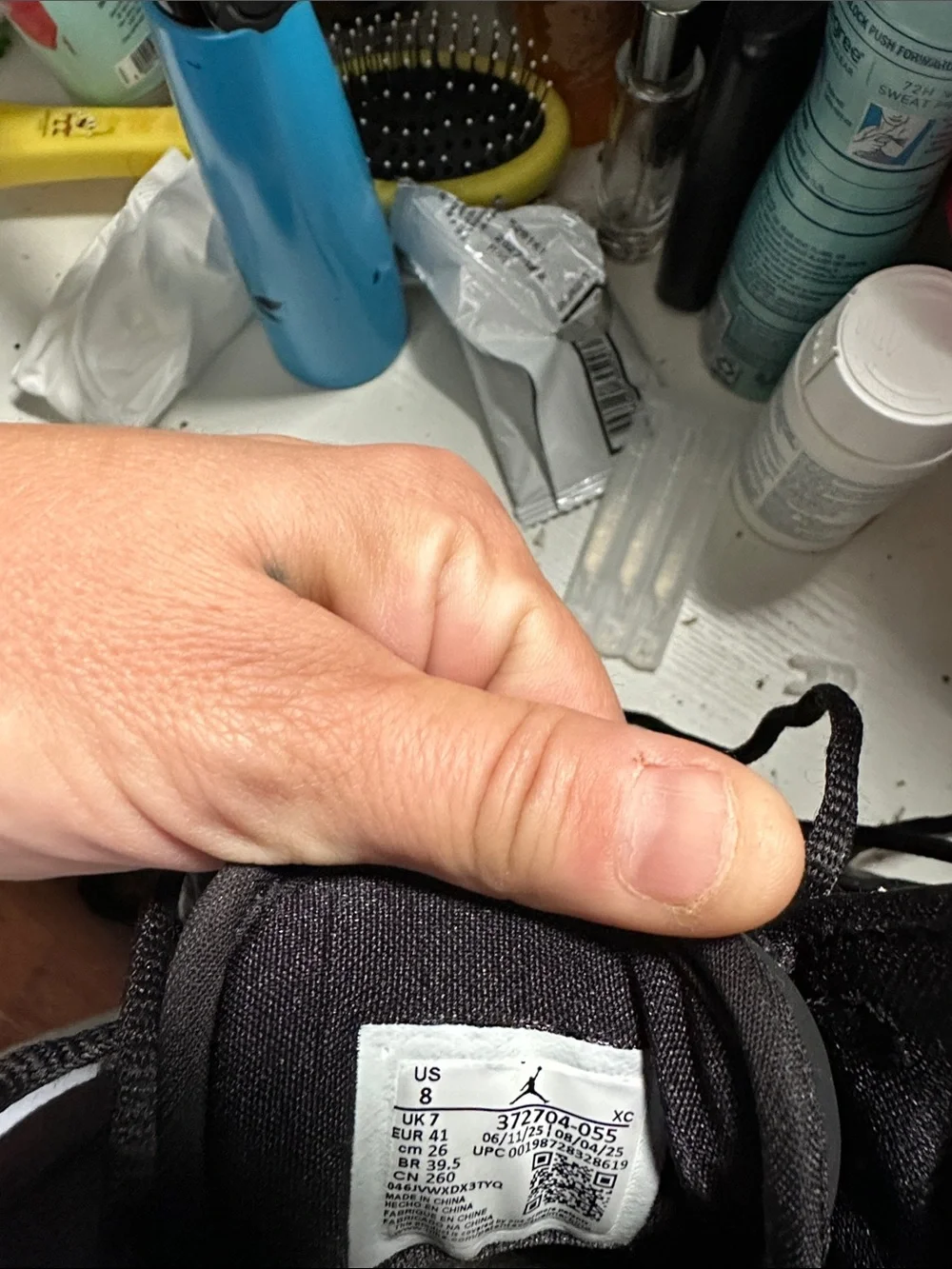 Jordan Black and Gray High-Top Sneakers with Elephant Print